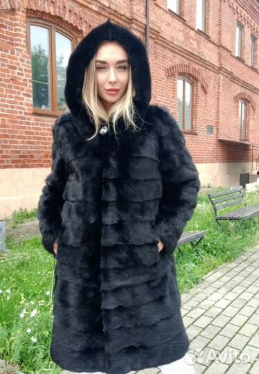 Норковая шуба трансформер 110 см 4 в 1 с капюшоном