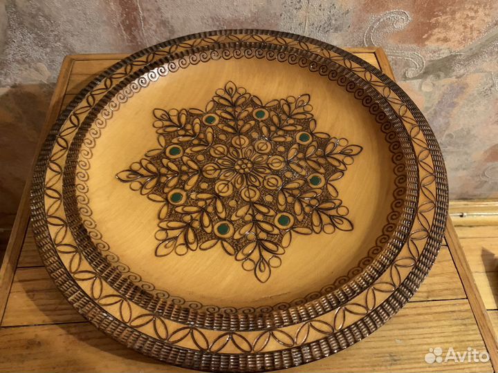 Деревянная декоративная тарелка (панно)