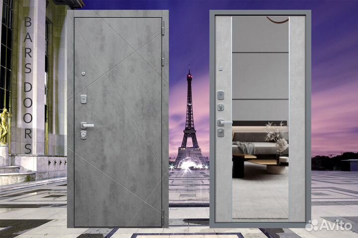 Дверь входная металлическая с зеркалом Дуэт б