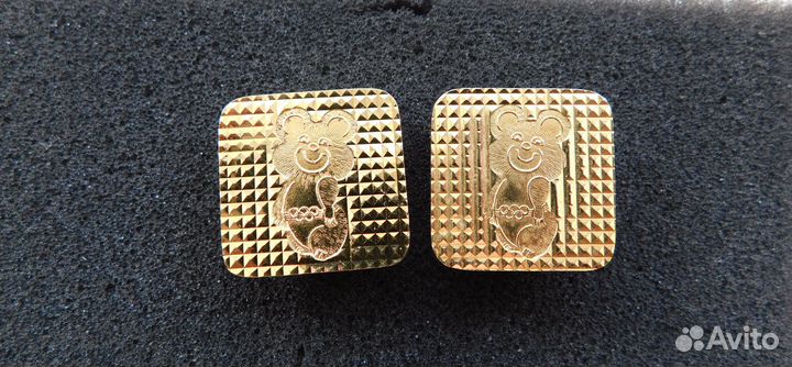 Запонки Олимпийский мишка Олимпиада 80