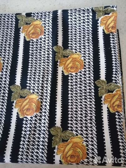 Отрез ткани СССР сатин ретро