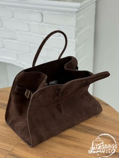 Сумка The row margaux замша коричневый цвет