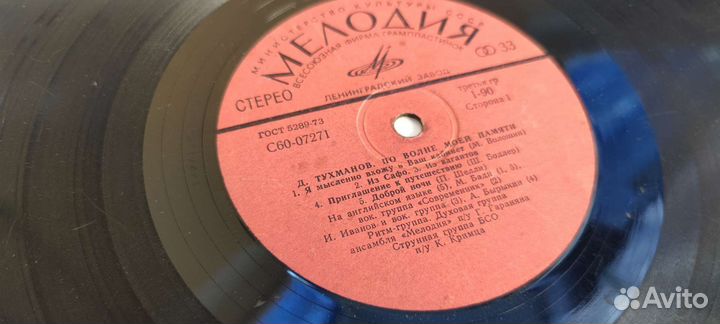 Пластинка Д.Тухманов По волне моей молодости