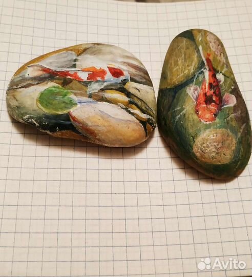 Натуральные камни, акрил - роспись сувенирные
