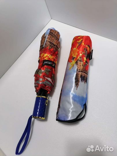 Новый разноцветный зонт в полуавтомат