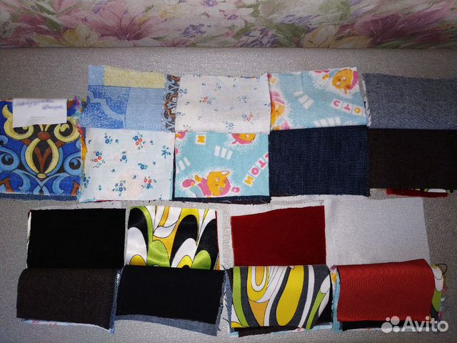 Наборы образцов разных тканей для уроков труда