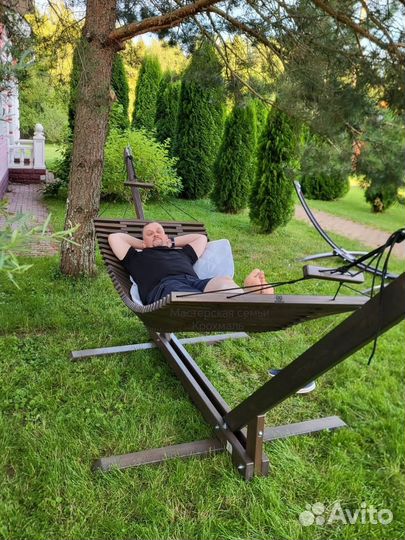 Гамак подвесной деревянный модель 