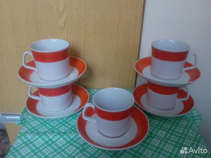 Фарфоровые чайные пары - 6 шт. Полонное СССР