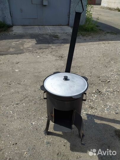 Казан чугунный 16 литров с печкой