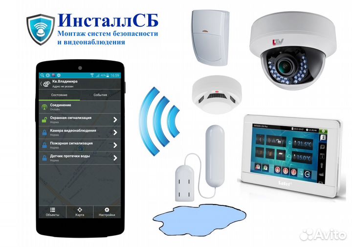 Установка Видеонаблюдения, Охранно-Пожарной сигнал