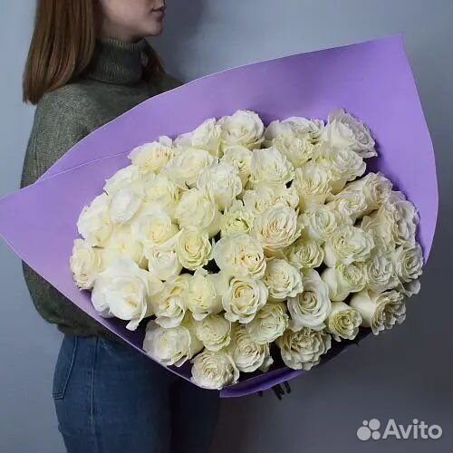 51 белая роза 101 роза 31 роза Букет белых роз