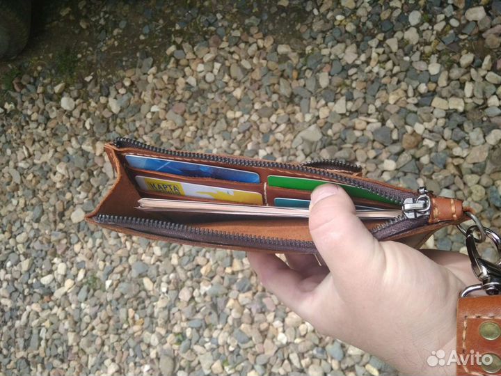 Кошелек из натуральной кожи ручной работы