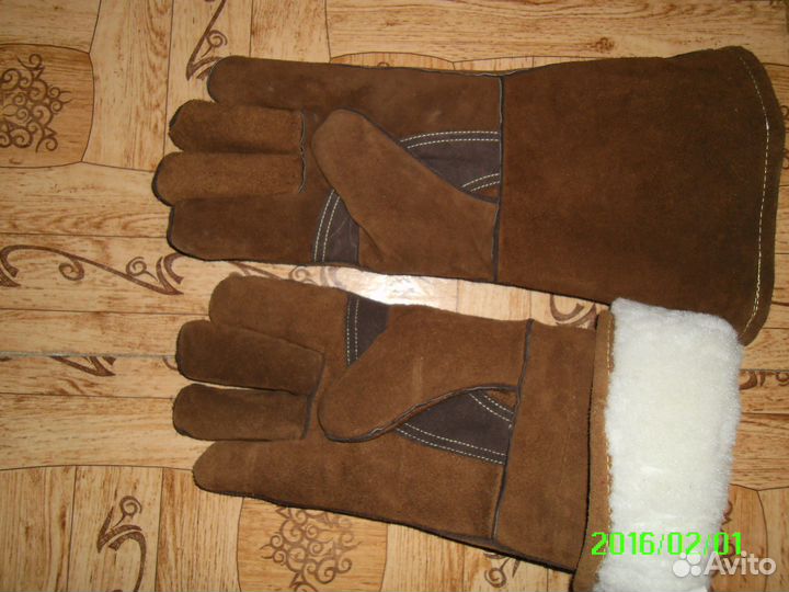 Краги зимние замшевые. На меху