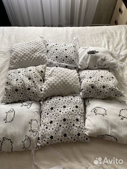 Бортики подушки для детской кроватки, 10 штук