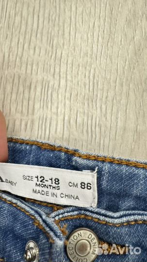 Джинсы zara новые 12-18 мес 86-92