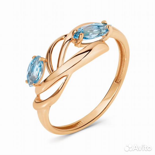 Золотое кольцо из красного золота 585 пробы, встав