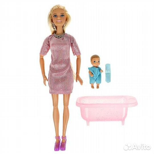 Кукла Карапуз 29 см София (руки и ноги сгиб, младенец, ванна, акс)