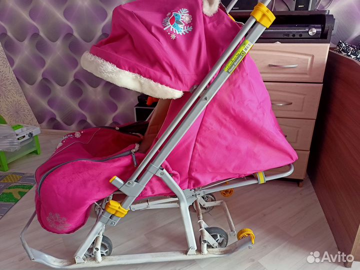 Санки-коляска мощные колёса