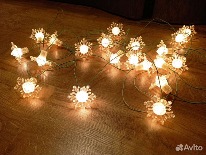 Гирлянда СССР Снежинка, 20 ламп, 1970е