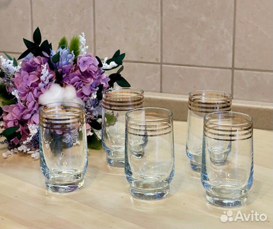 Рюмки стопки с золотым ободком СССР 50 мл