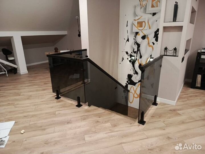 Перила для лестницы стеклянные ограждения