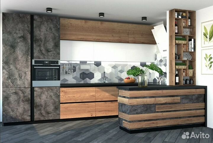 Модульная кухня по вашим размерам Lefort Шпон