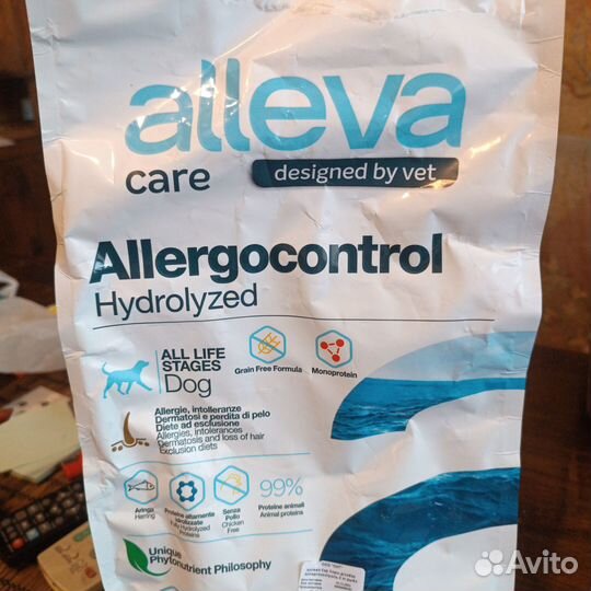 Корм д/собак Alleva allergocontrol hidrolyzed рыба