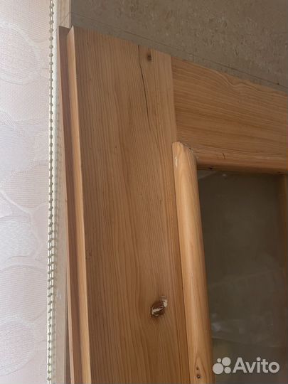 Дверь входная для бани из липы