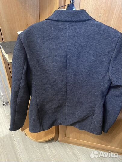 Пиджак школьный серый меланж