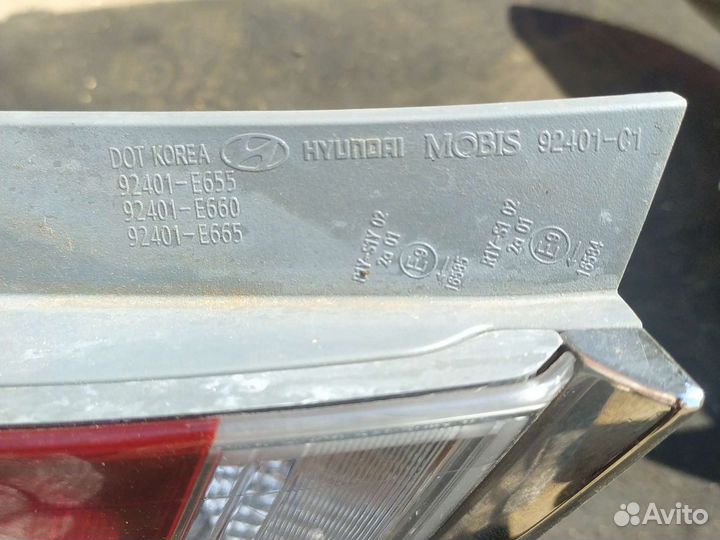 Фонарь задний левый Hyundai Sanata 2019 года