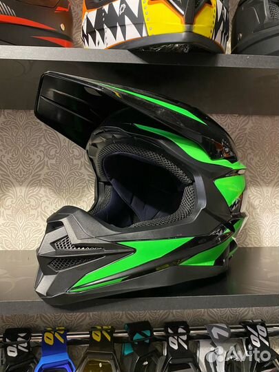 Мотошлем кроссовый/эндуро (серый-оражжевый)