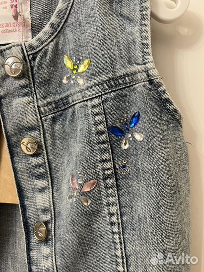 Джинсовая жилетка для девочки