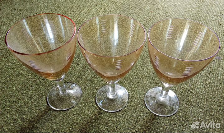 Фужеры СССР. 210 мл. 6 шт. Б/у. Стекло
