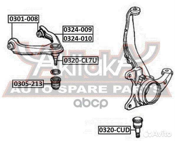 Опора шаровая нижняя 0320CUD asva