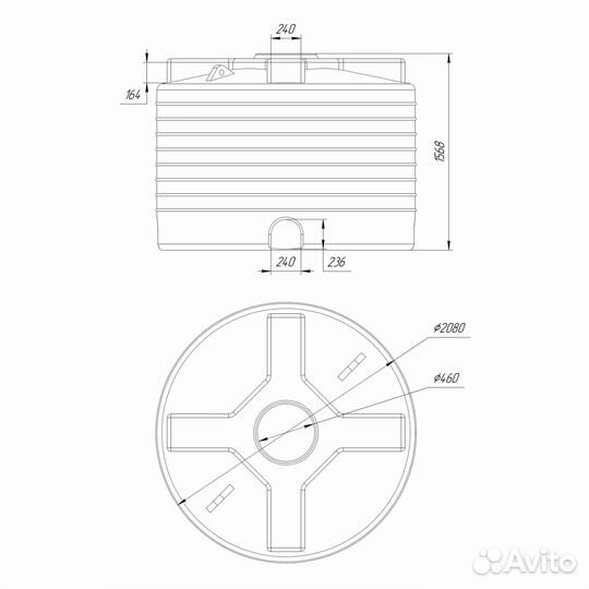 Емкость усиленная 4500 литров