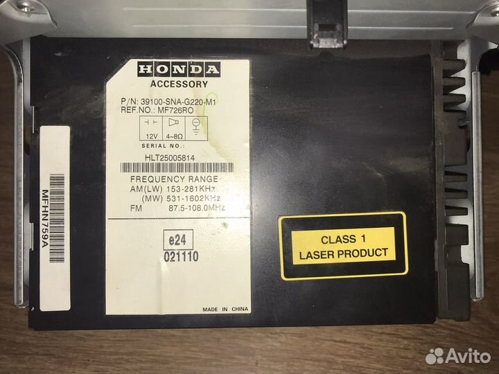 Автомагнитола Honda Civic 2008