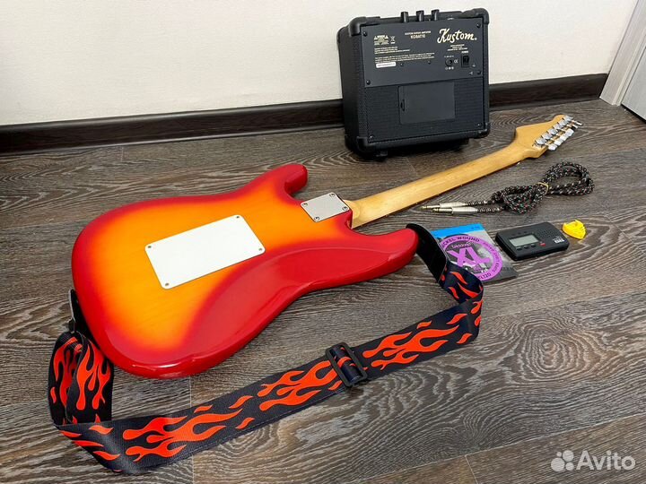 Электрогитара Flight Комбик Kustom + аксессуары