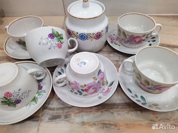 Кофейные чайные пары, лфз, Рига,Полоне,Дулево СССР