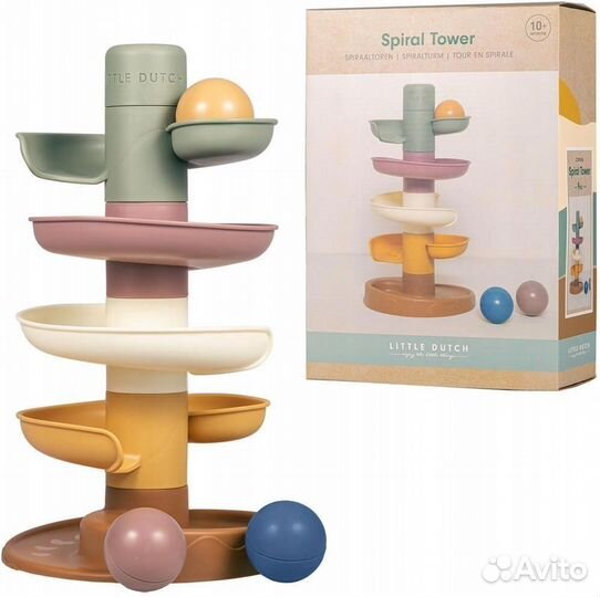 Игровой набор Little Dutch Spiral Tower Vintage - Спиральная башня с мячиками для малышей - Little D