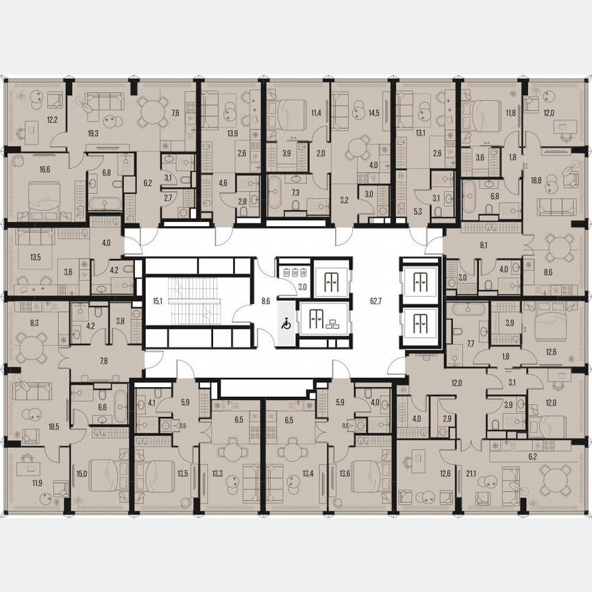 2-к. квартира, 43,8 м², 4/26 эт.