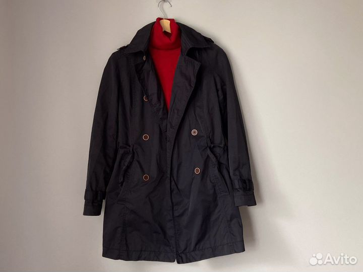 Плащ тренч женский 42-44 тренчкот синий чёрный