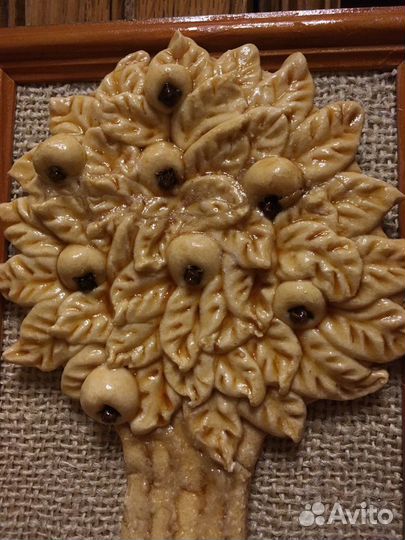 Картина из соленого теста, яблоня, символ любви