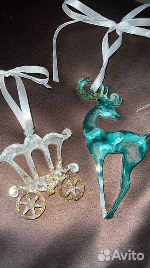 Елочные игрушки из эпоксидной смолы