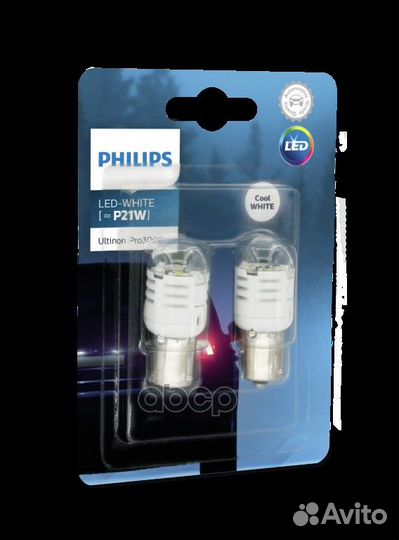 Комплект светодиодных ламп LED white P21W BA15S