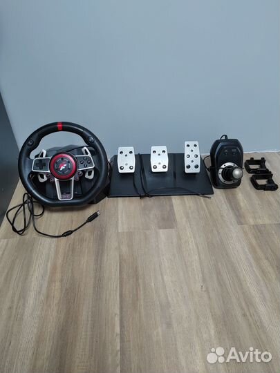 Игровой руль для пк с 3 педалями