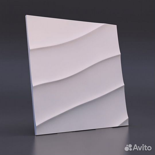 Гипсовая 3D панель Волна диагональная крупная