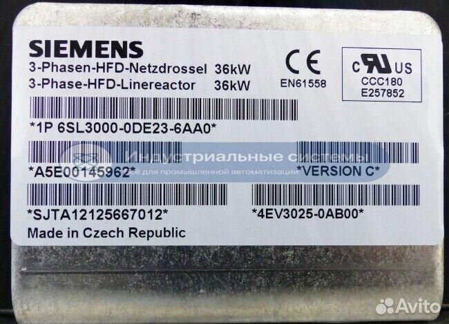 Дроссель Siemens 6SL3000-0DE23-6AA0, 36kW