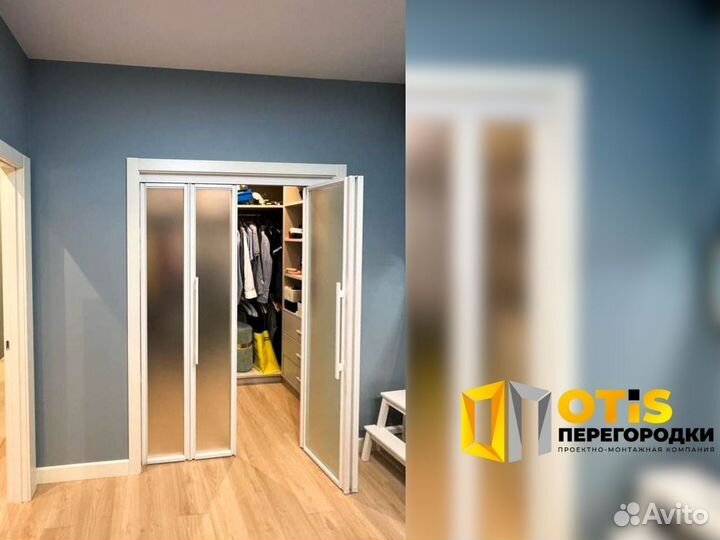 Стеклянная перегородка лофт