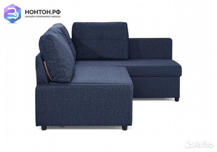 Диван угловой дельфин Поло синий