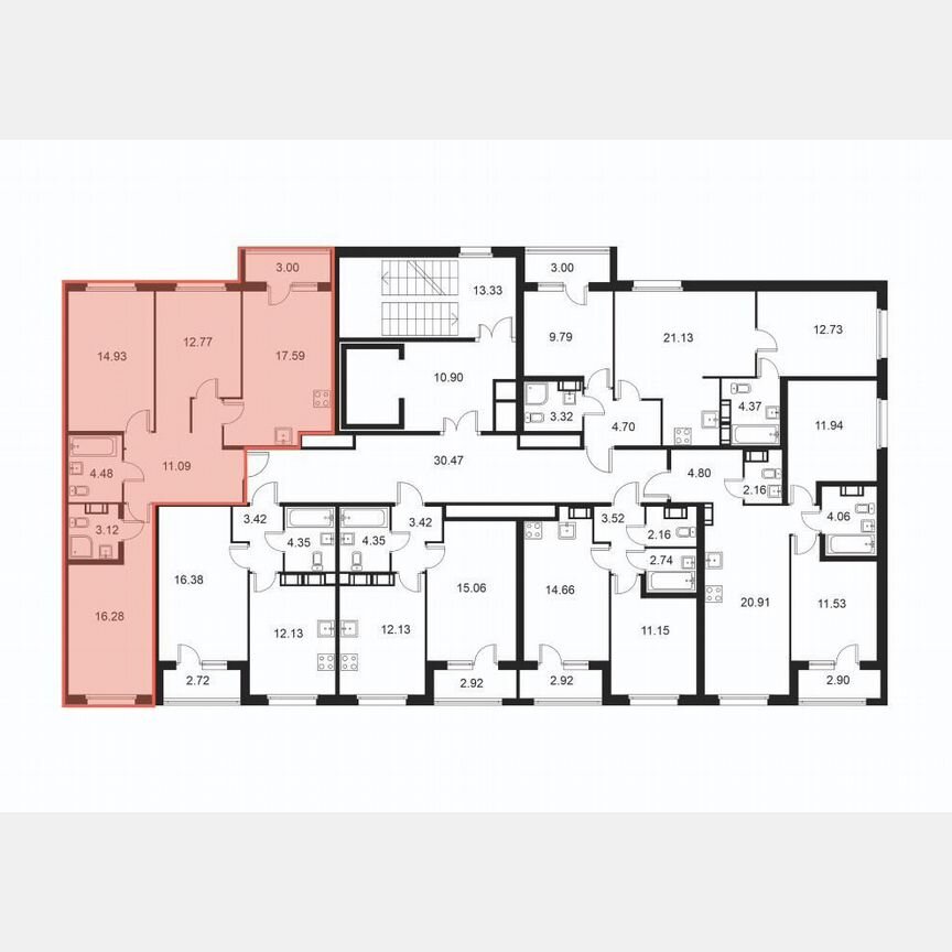 3-к. квартира, 81,8 м², 2/9 эт.
